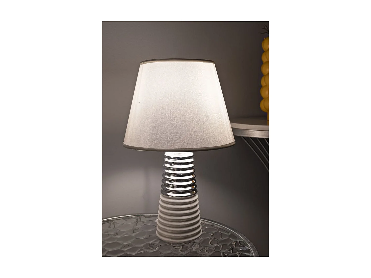 Candeeiro de Mesa MF117, Branco, 25x25x41 cm, Seven Design