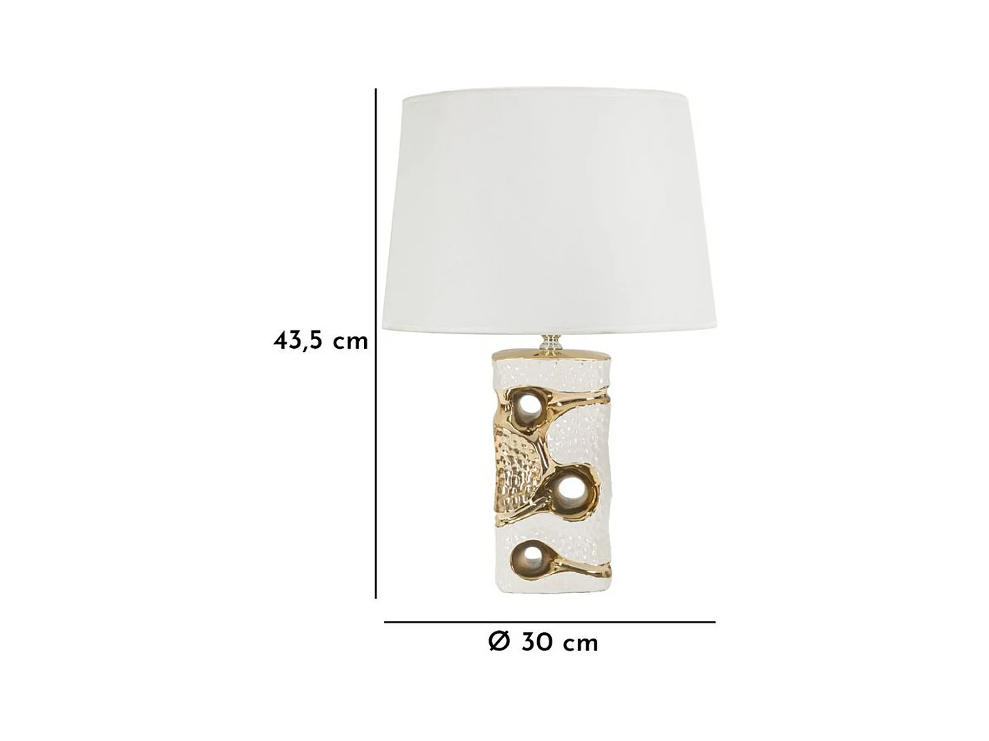Candeeiro de Mesa MF111, Branco, 30x30x43,5 cm, Epikasa