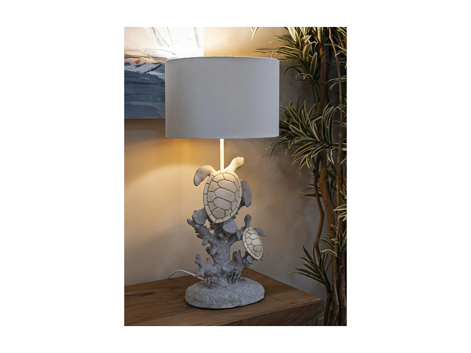 Candeeiro de Mesa Tartarugas 2, Multicolorido, 30,5x30,5x63,5 cm, Seven Design