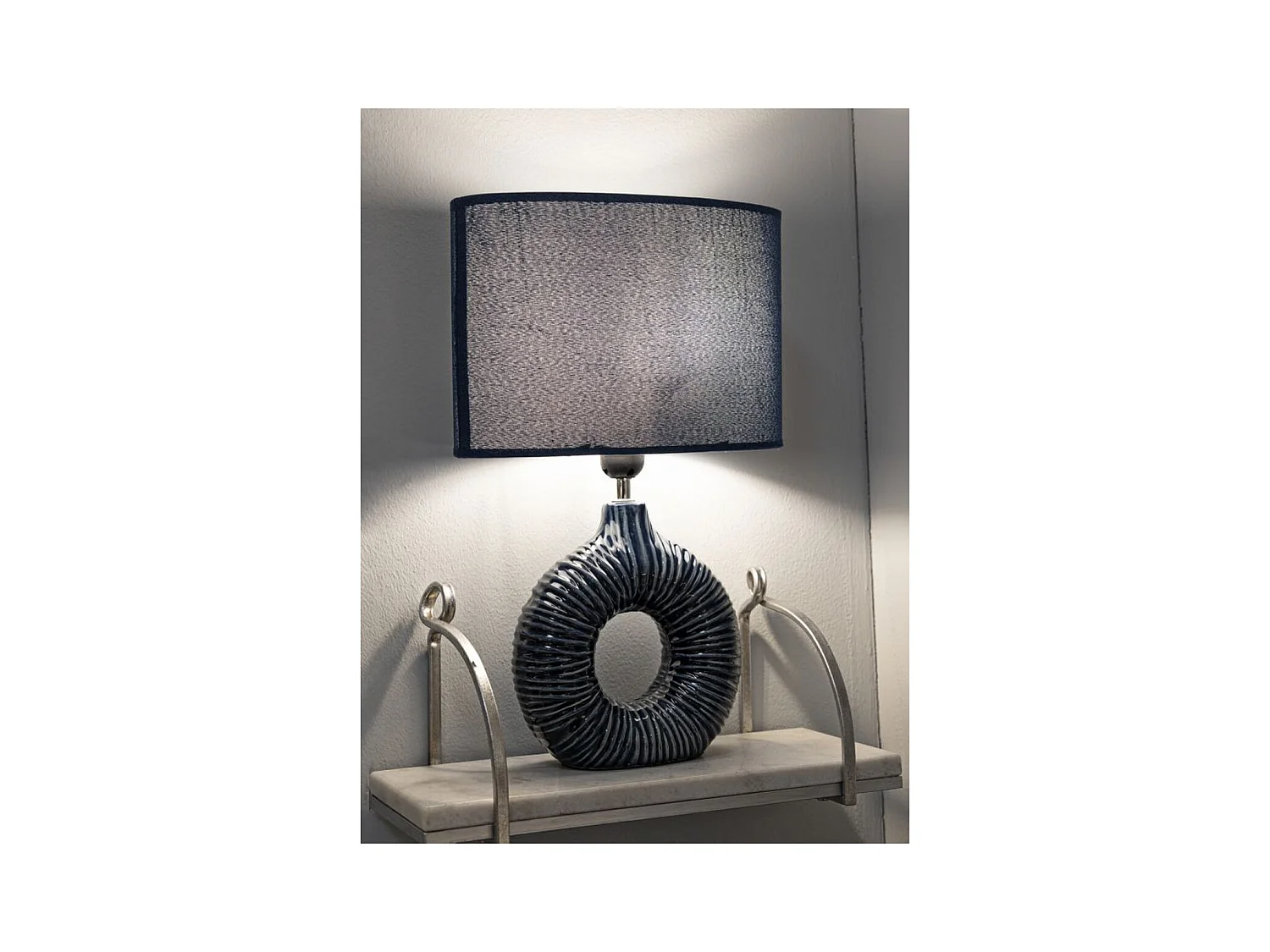 Lampa Stołowa MF92, Niebieski, 28,5x15x43 cm, Epikasa