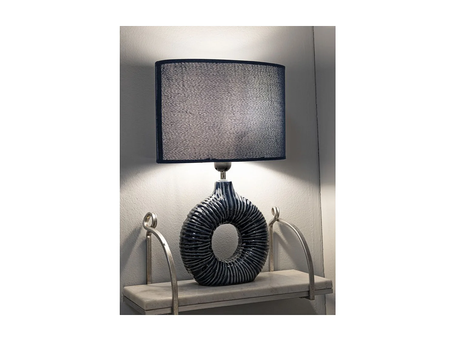 Lampa Stołowa MF92, Niebieski, 28,5x15x43 cm, Seven Design