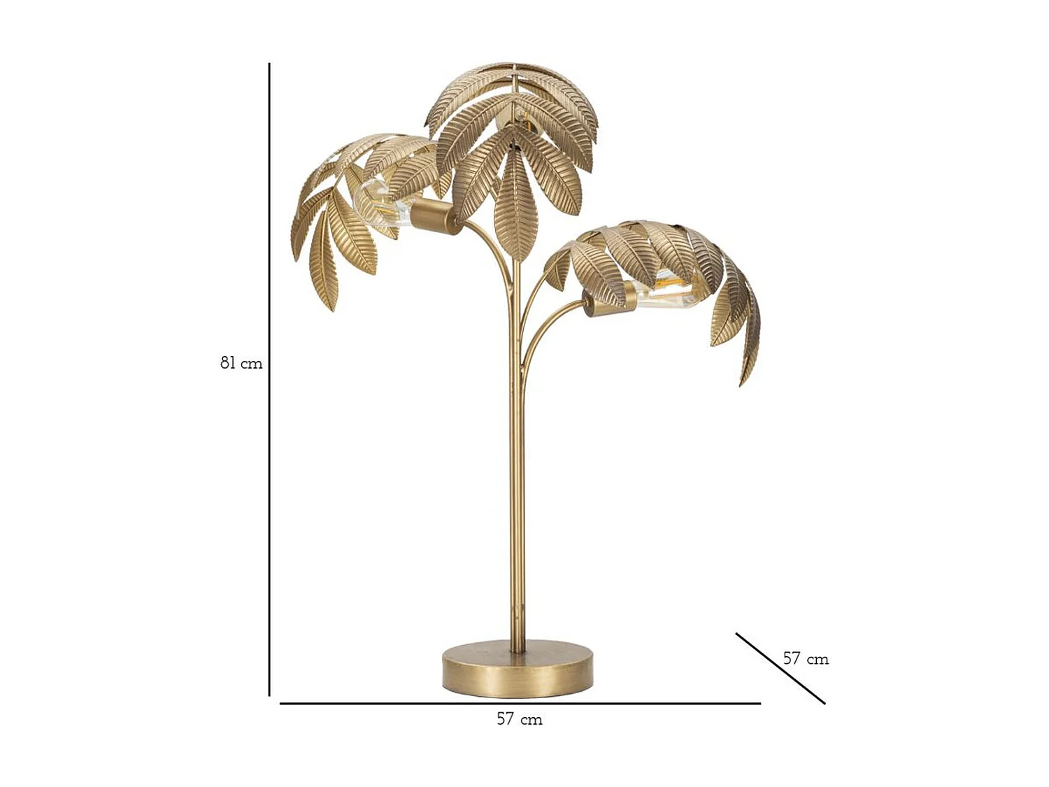 Lampa Stołowa Palma, Złoto, 57x57x81 cm, Seven Design