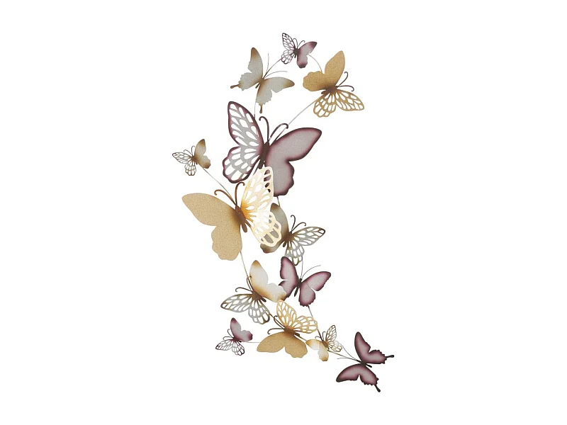 Metalowa Dekoracja 3D Motyl 11, Wielokolorowy, 59,5x4x115 cm, Epikasa
