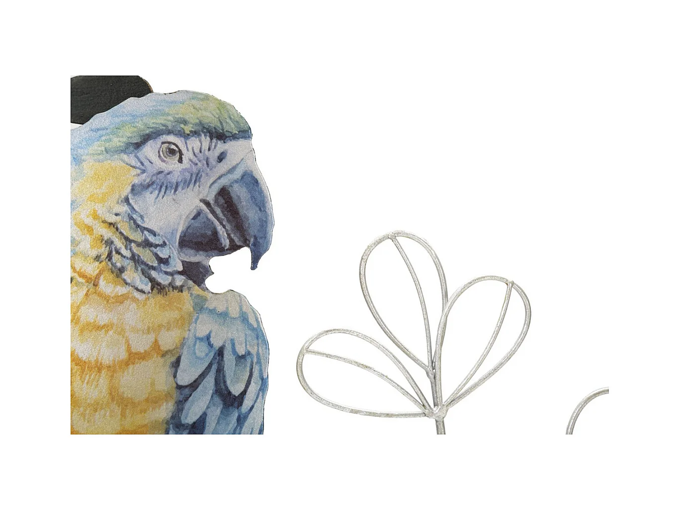 3D Metalen Decoratie Papegaai, Veelkleurig, 28,6x2,5x74,3 cm, Epikasa