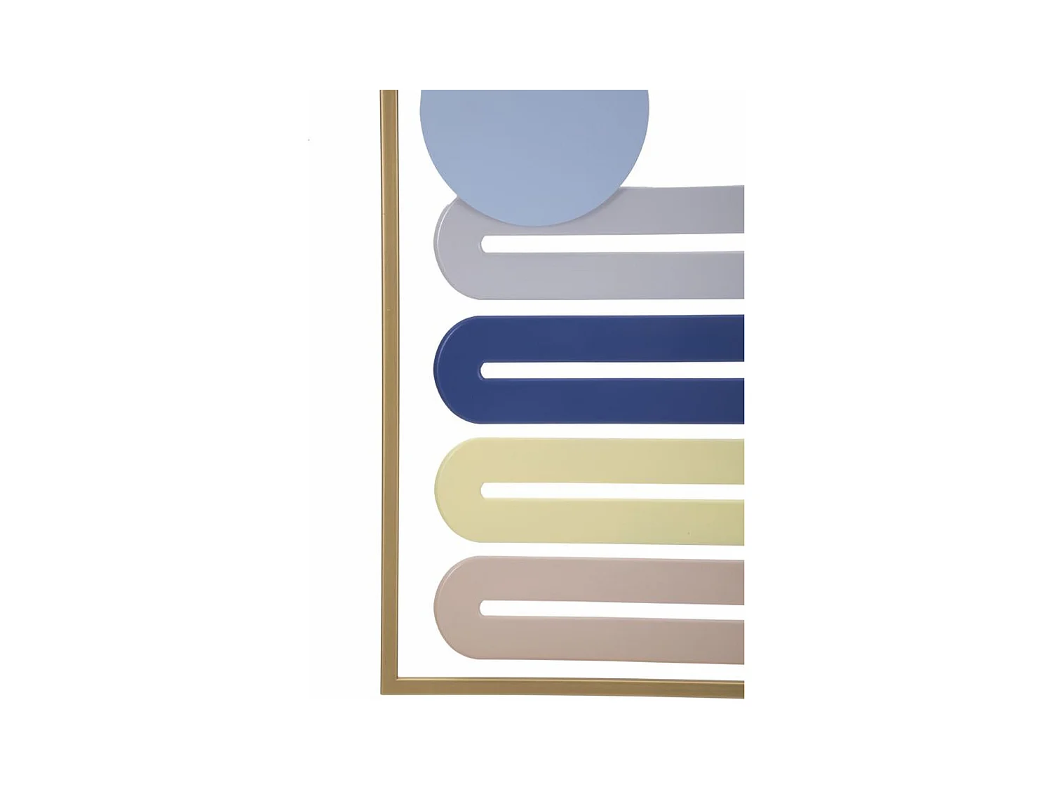 Dekoracja z Metalu i Drewna Geometryczny 11, Wielokolorowy, 37,5x2x84 cm, Epikasa