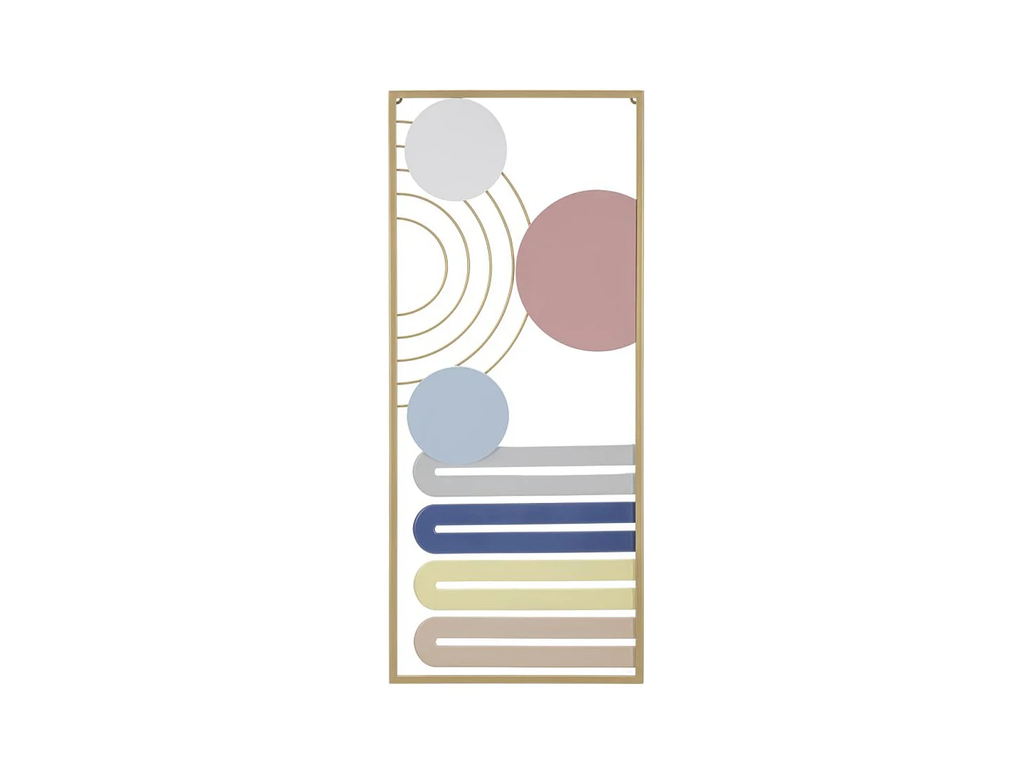 Décoration en Métal et Bois Géométrique 11, Multicouleur, 37,5x2x84 cm, Epikasa