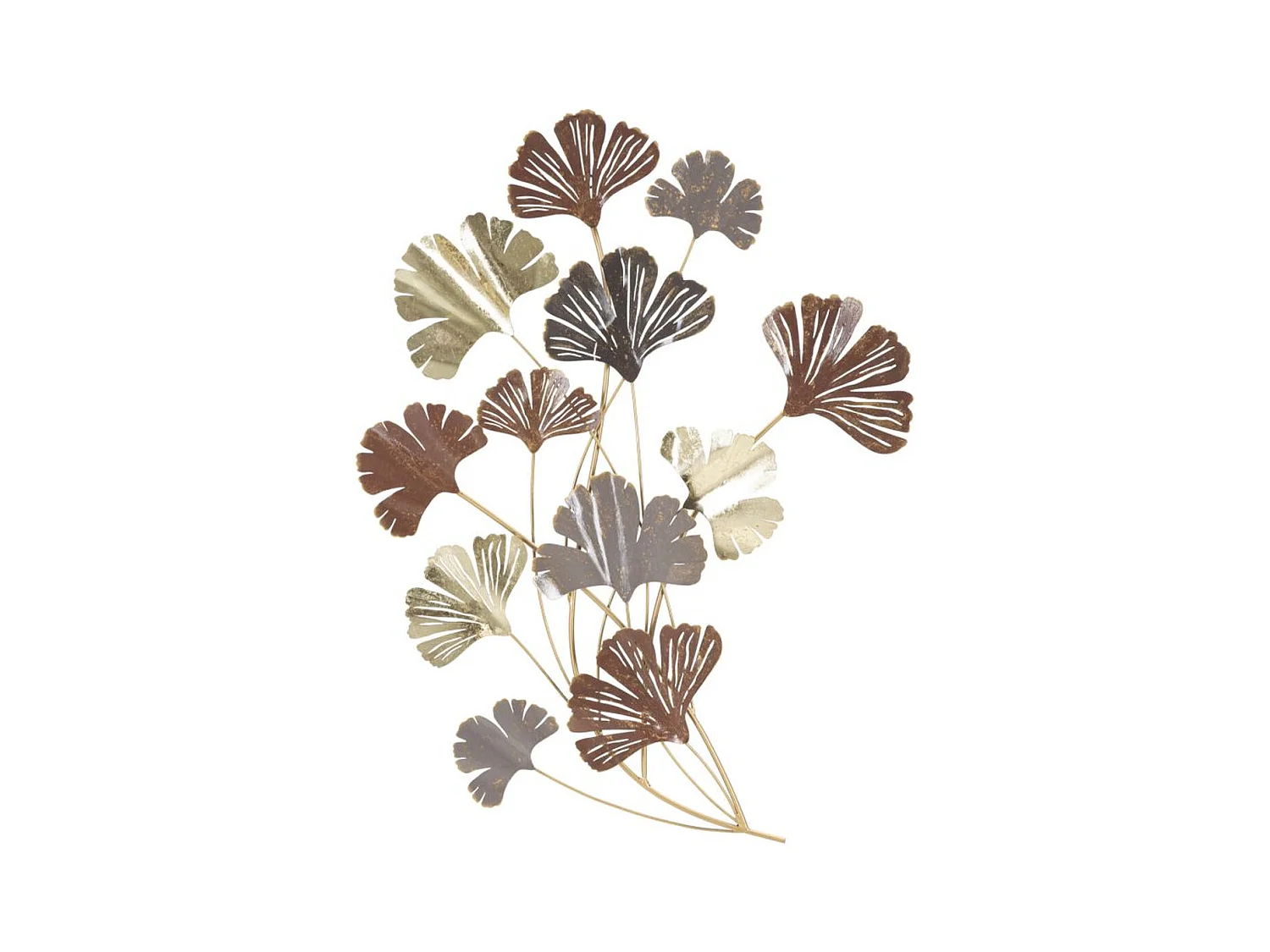 Metalowa Dekoracja 3D Liść 25, Wielokolorowy, 69,5x5,5x92 cm, Epikasa