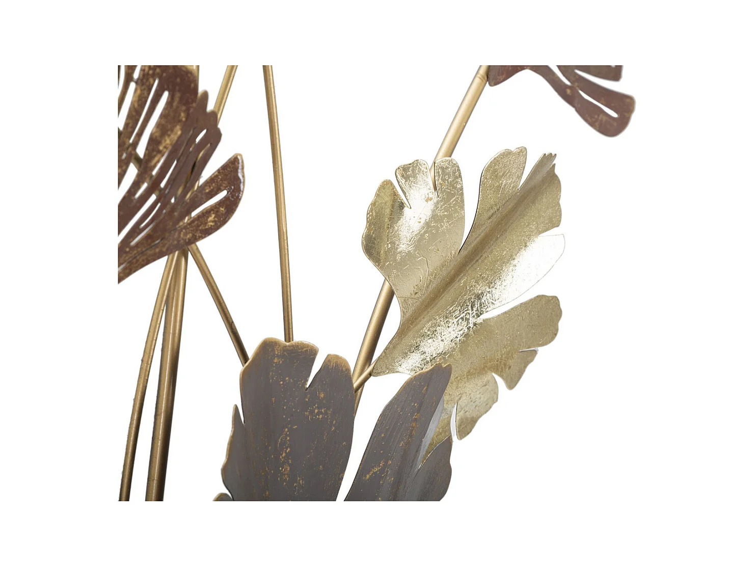 Metalowa Dekoracja 3D Liść 25, Wielokolorowy, 69,5x5,5x92 cm, Epikasa