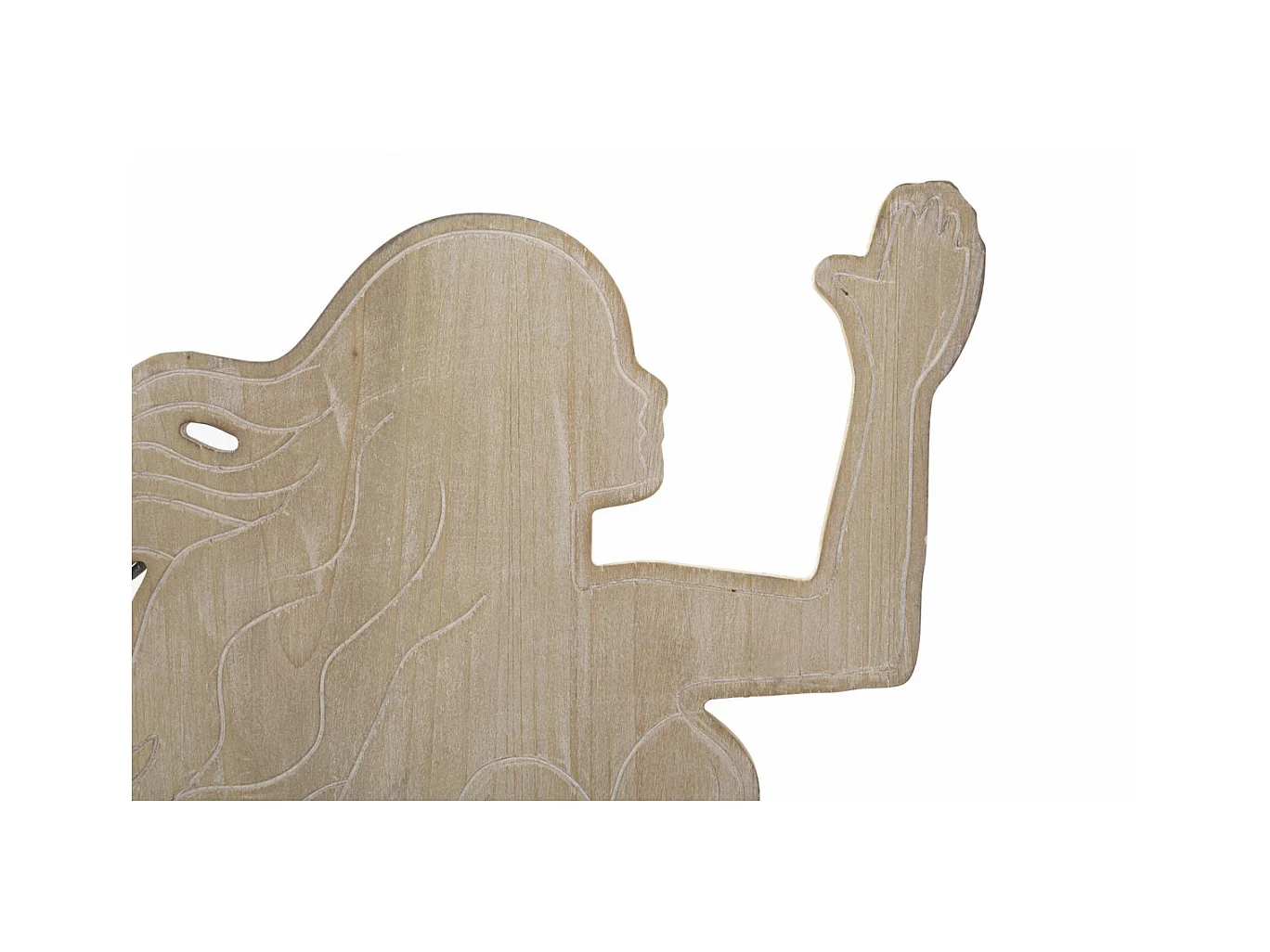 Dekoracja z Metalu i Drewna Mała Syrenka, Wielokolorowy, 30,5x2x60 cm, Epikasa