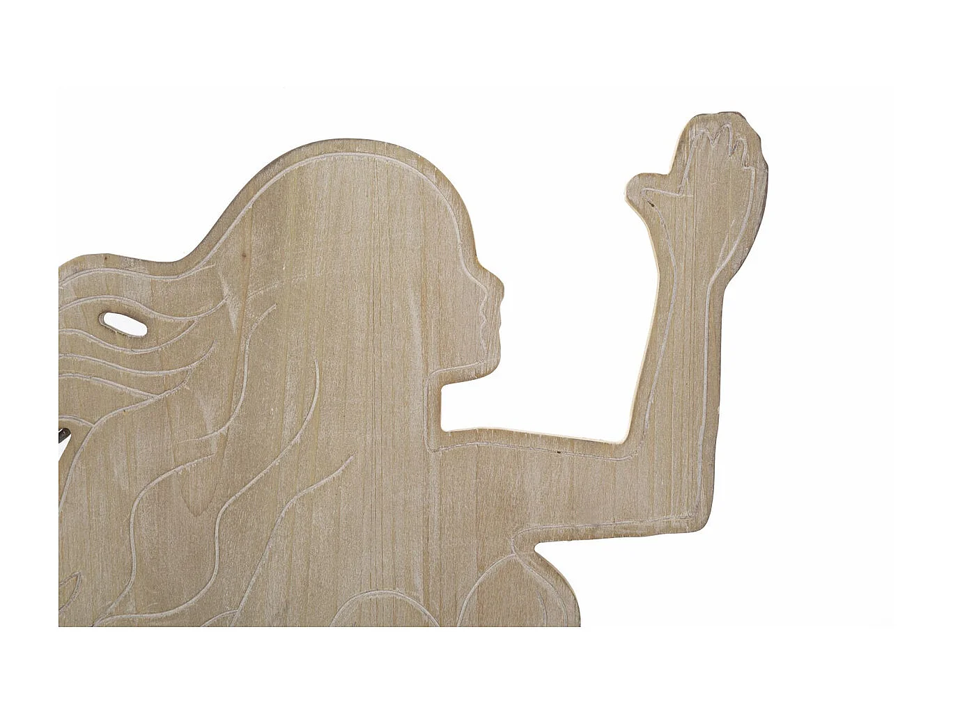 Décoration en Métal et Bois Petite sirène, Multicouleur, 30,5x2x60 cm, Seven Design