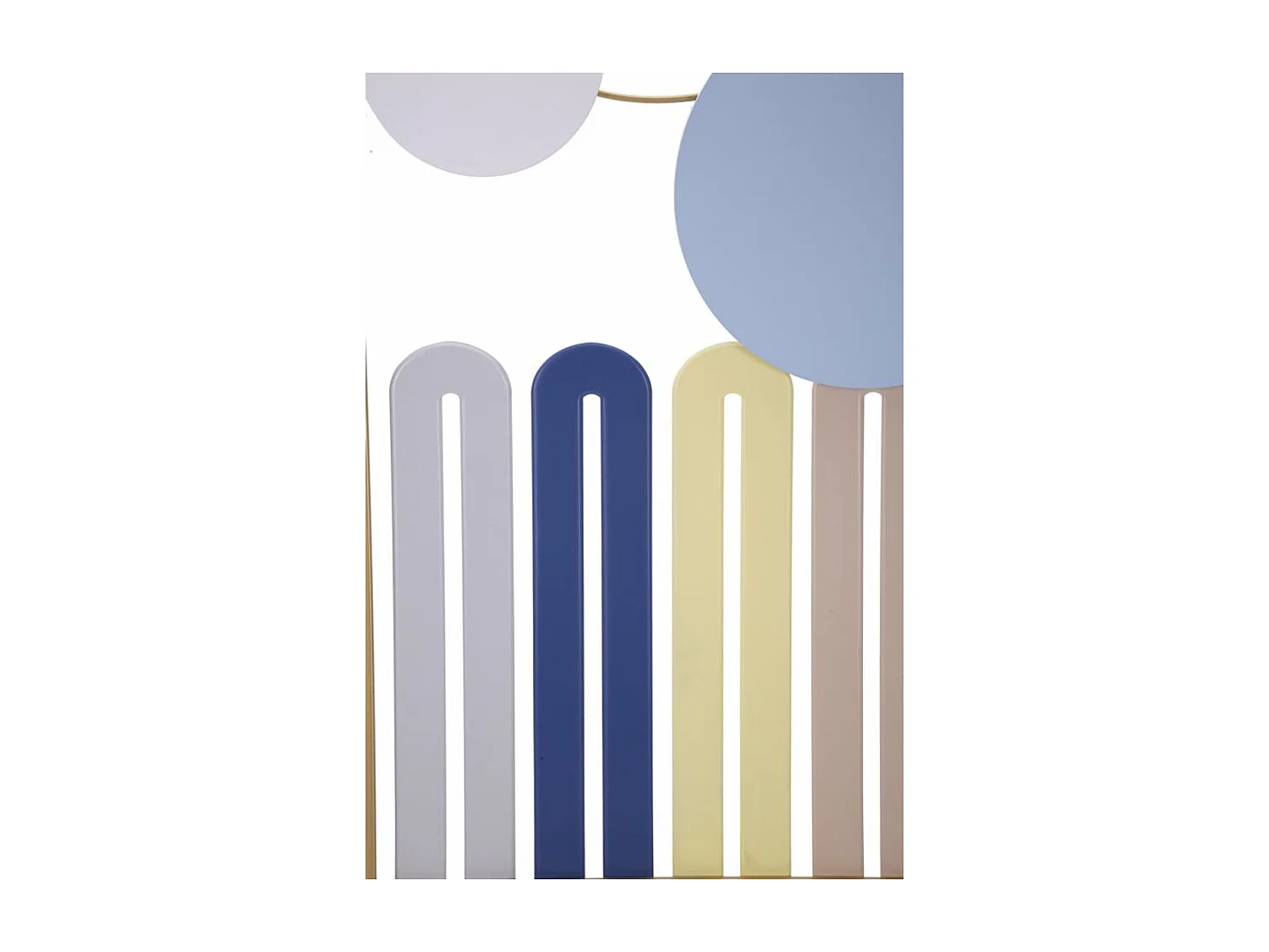 Decoração em Metal e Madeira Geométrico 10, Multicolorido, 37x2x84 cm, Seven Design