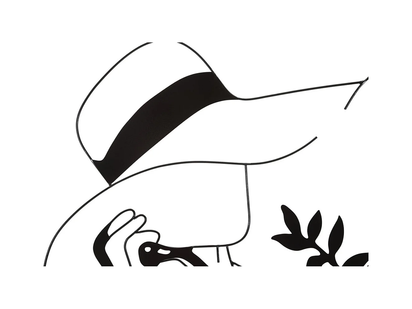 Metalen Decoratie Gezicht 5, Zwart, 60x1x80 cm, Epikasa