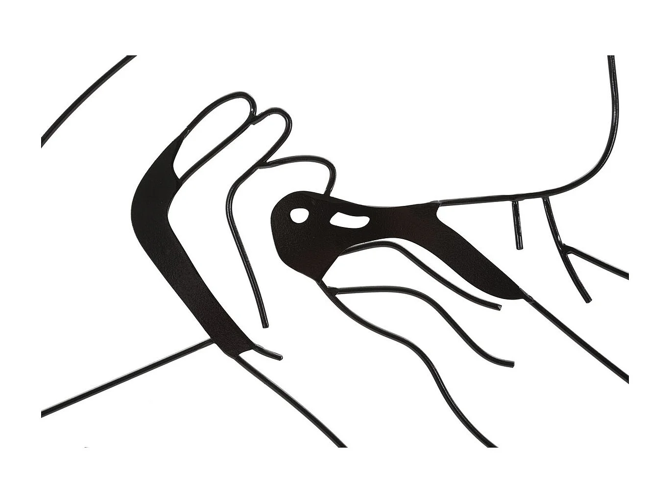 Metalen Decoratie Gezicht 5, Zwart, 60x1x80 cm, Epikasa