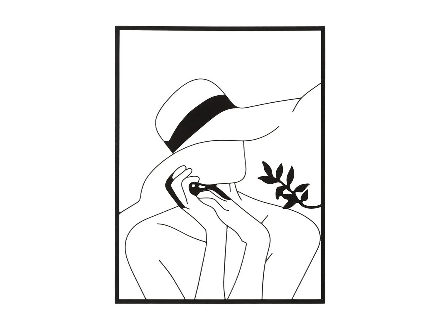 Décoration en Métal Visage 5, Noir, 60x1x80 cm, Seven Design