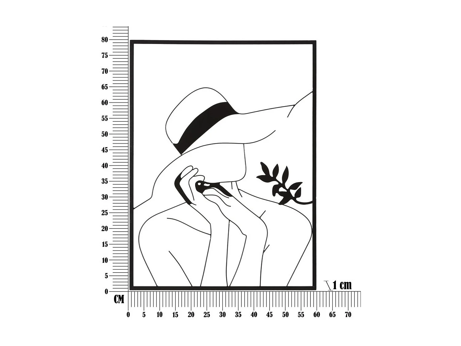 Décoration en Métal Visage 5, Noir, 60x1x80 cm, Seven Design