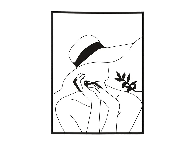 Dekoracja Metalowa Twarz 5, Czarny, 60x1x80 cm, Seven Design