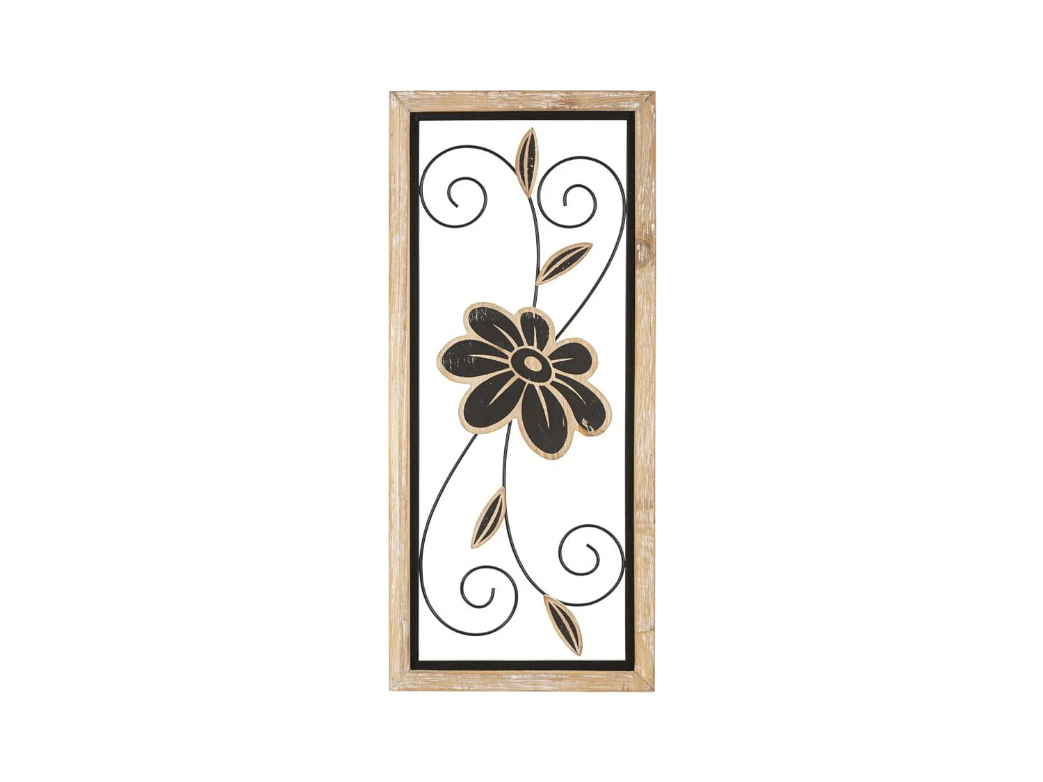 Décoration 3D en Métal Fleurs 47, Marron, 26x2,5x60 cm, Epikasa