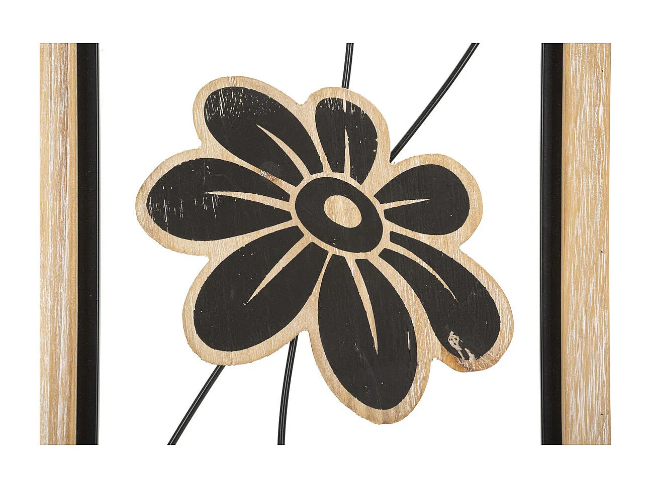 Décoration 3D en Métal Fleurs 47, Marron, 26x2,5x60 cm, Seven Design