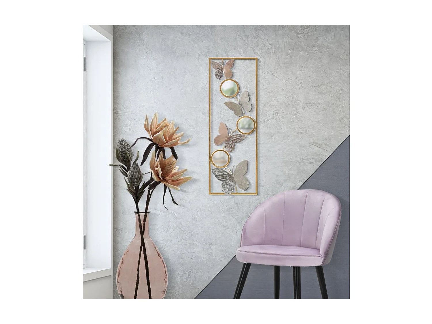 Metalowa Dekoracja 3D Motyl 6, Wielokolorowy, 31x2x90 cm, Seven Design