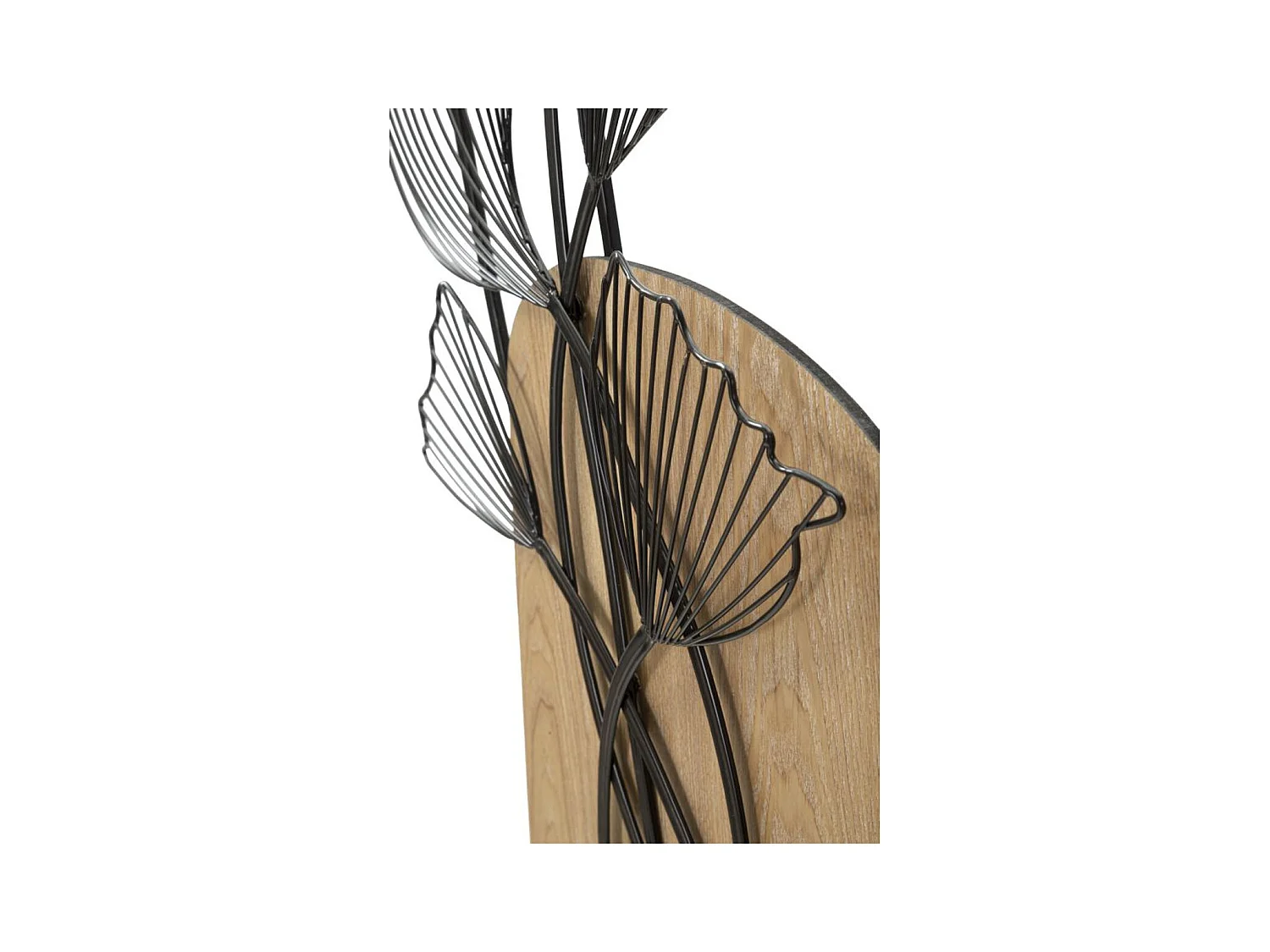 Decorazione in Metallo e Legno Foglia 54, Marrone, 70x3x100 cm, Epikasa