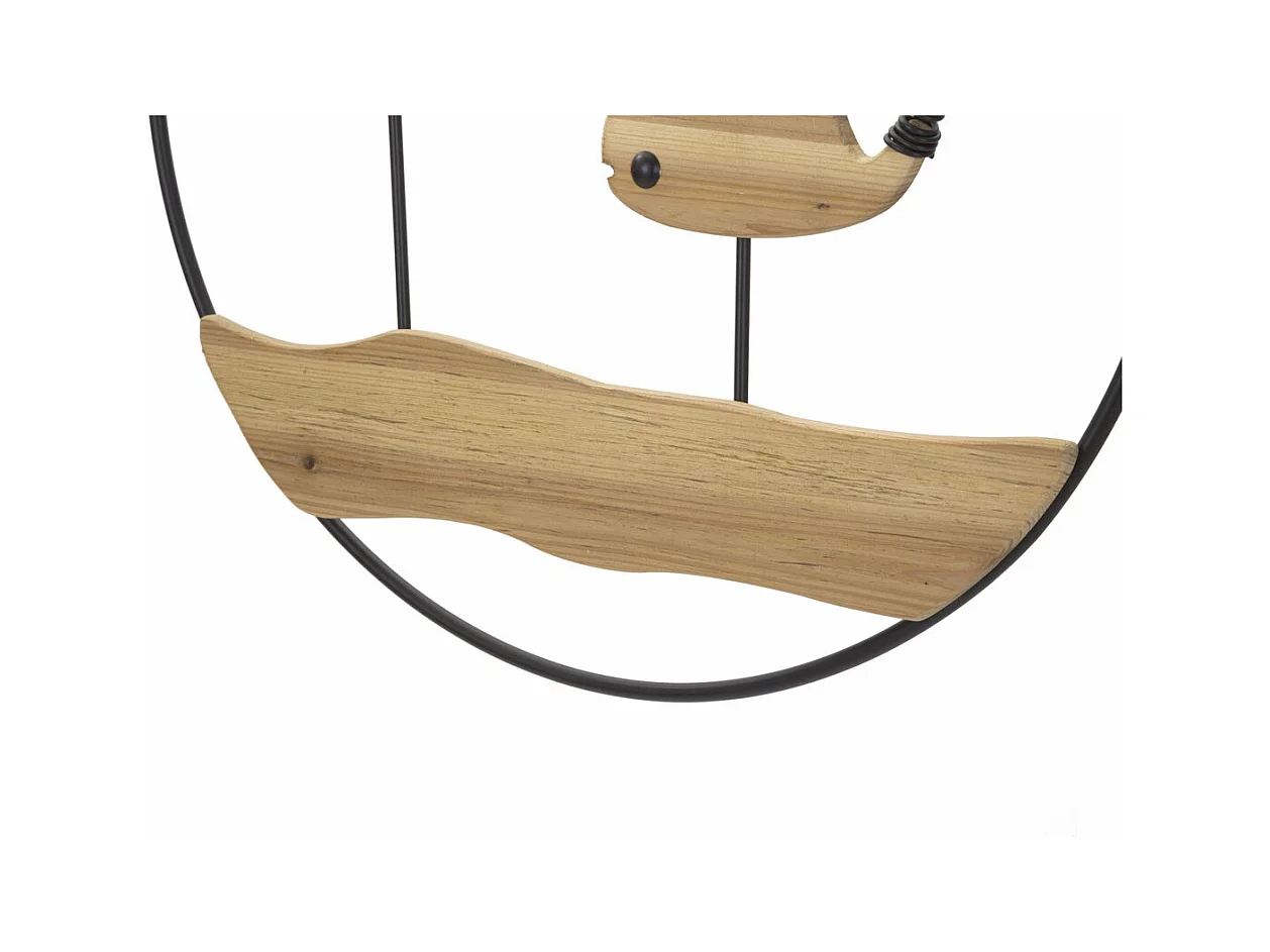 Dekoracja z Metalu i Drewna Ryba 9, Wielokolorowy, 56x2x60 cm, Epikasa