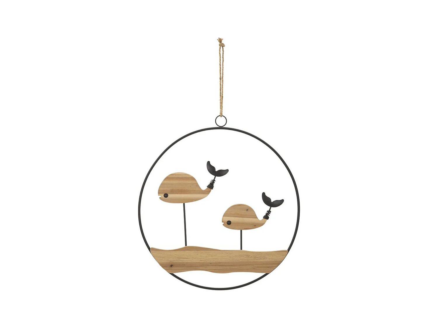 Décoration en Métal et Bois Poisson 9, Multicouleur, 56x2x60 cm, Epikasa