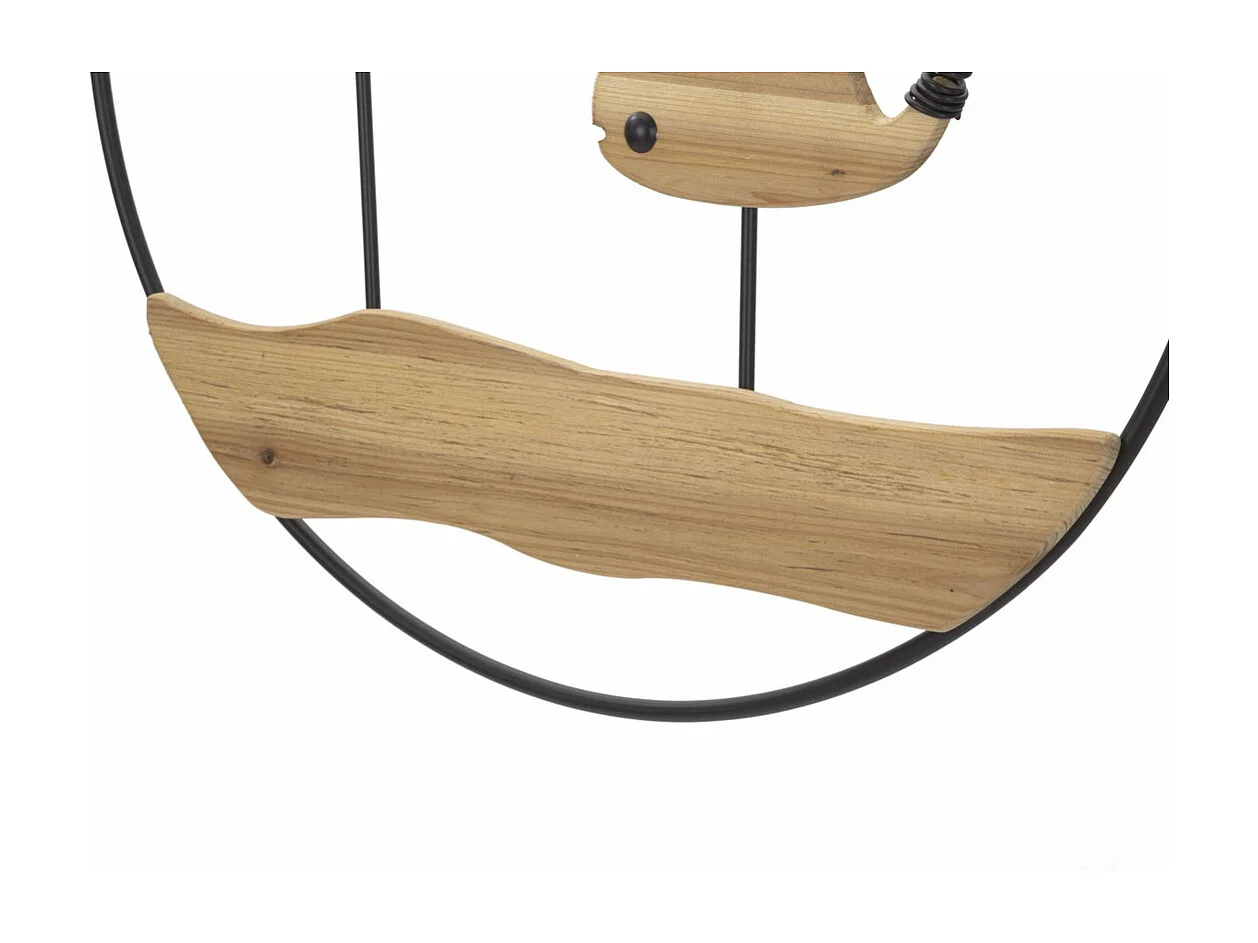 Dekoracja z Metalu i Drewna Ryba 9, Wielokolorowy, 56x2x60 cm, Seven Design