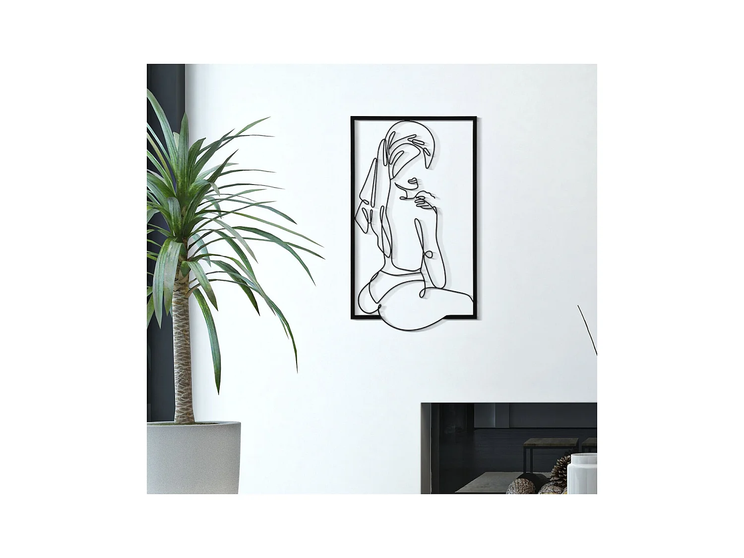 Dekoracja Metalowa Ciała 4, Czarny, 40x1,3x70 cm, Epikasa