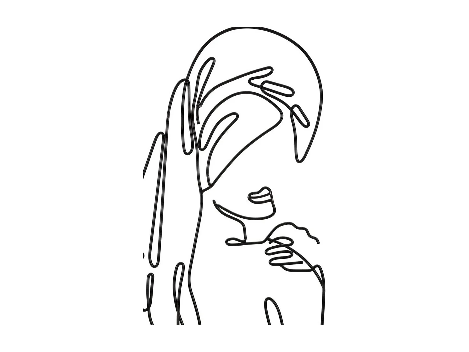 Décoration en Métal Corps 4, Noir, 40x1,3x70 cm, Seven Design