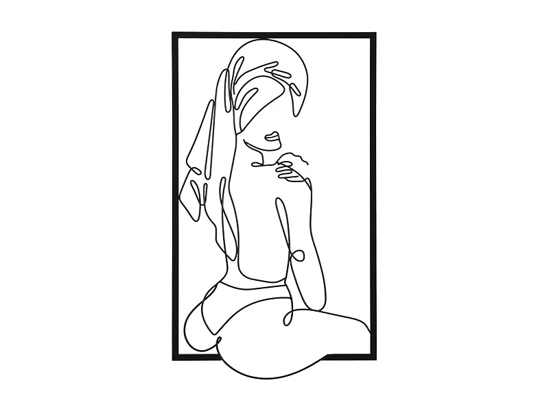 Dekoracja Metalowa Ciała 4, Czarny, 40x1,3x70 cm, Seven Design