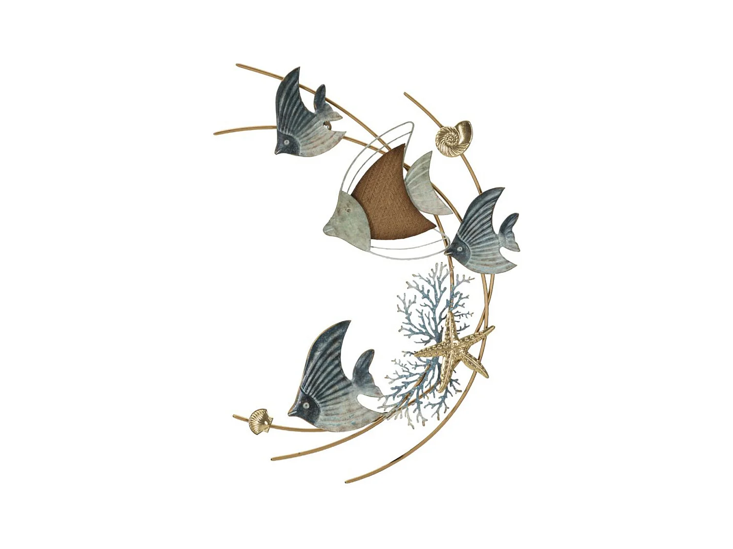 Metalowa Dekoracja 3D Ryba 6, Wielokolorowy, 61x5x86 cm, Epikasa