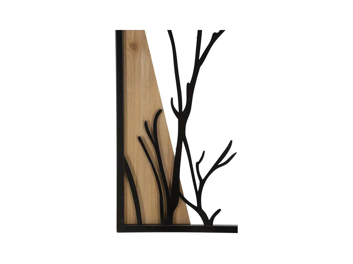 Dekoracja z Metalu i Drewna Drzewo 10, Brązowy, 50x2x200 cm, Epikasa