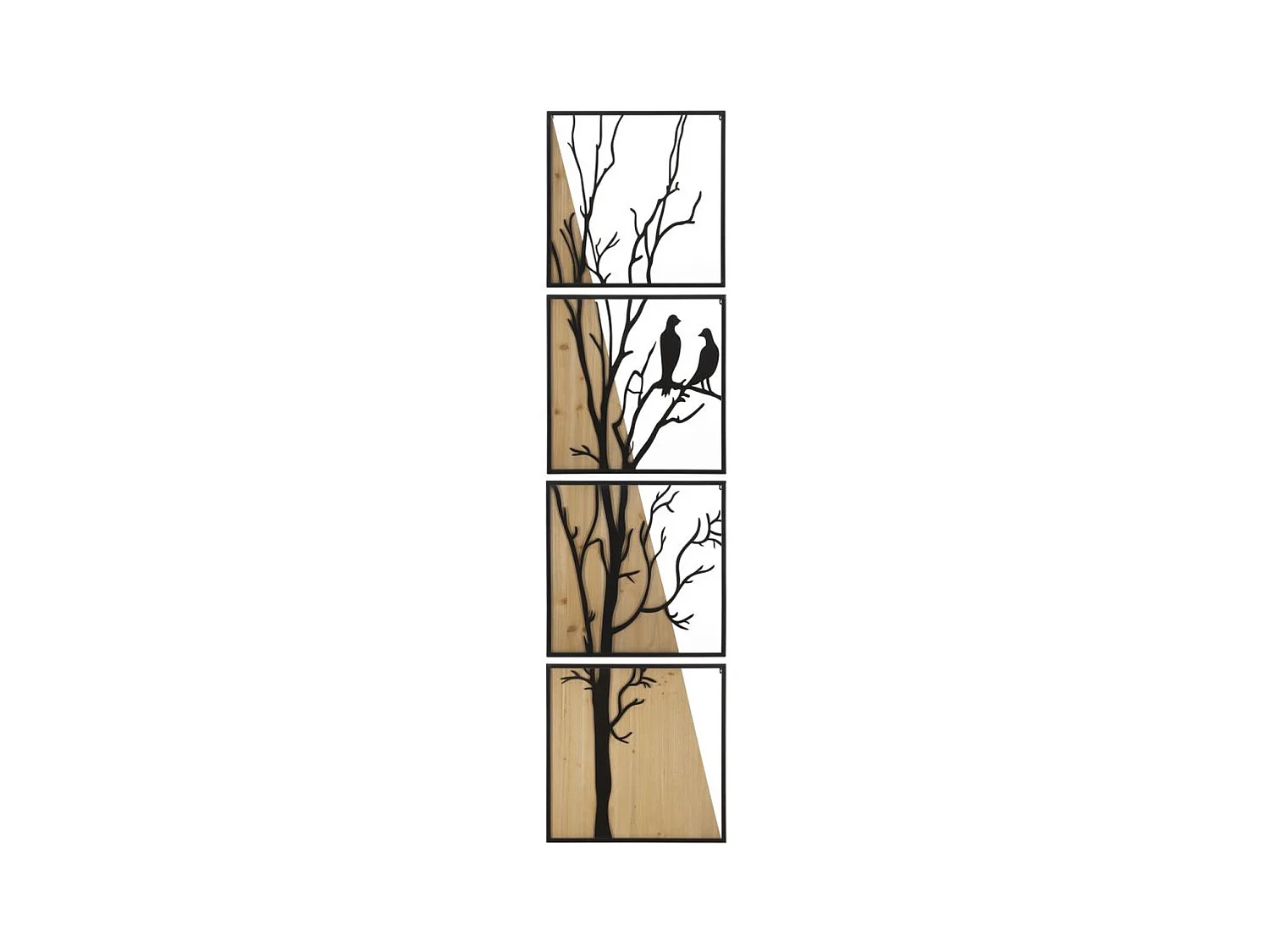 Décoration en Métal et Bois Arbre 10, Marron, 50x2x200 cm, Epikasa