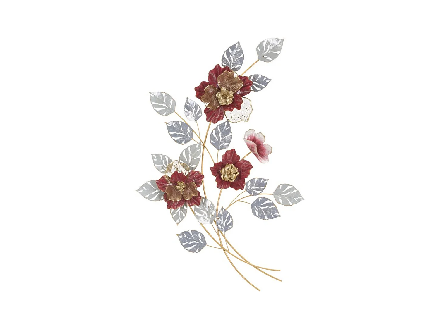 Décoration 3D en Métal Fleurs 17, Multicouleur, 68,6x7,6x98,4 cm, Epikasa