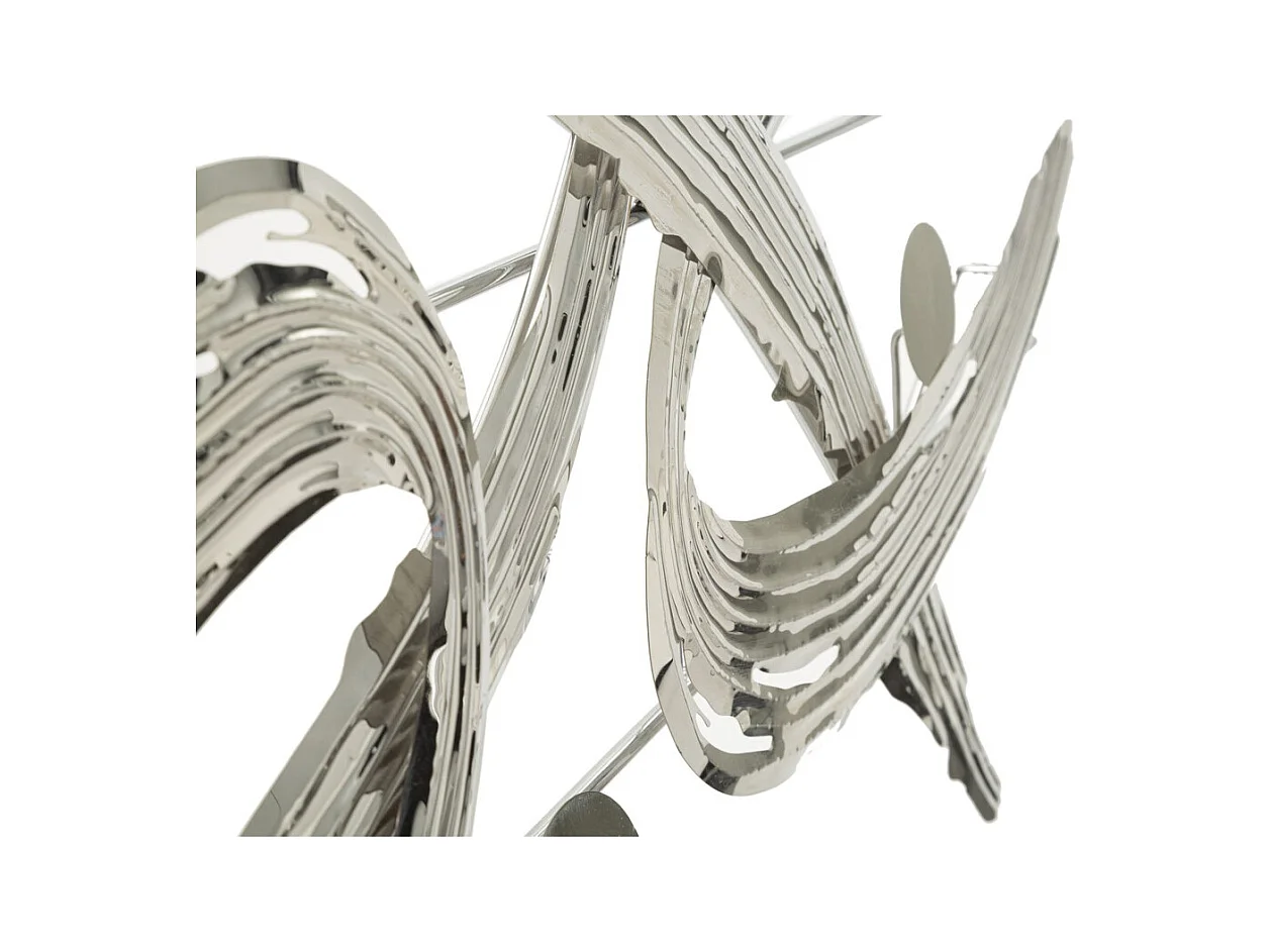 3D Metalen Decoratie Abstract 1, Zilver, 121x5x52 cm, Epikasa