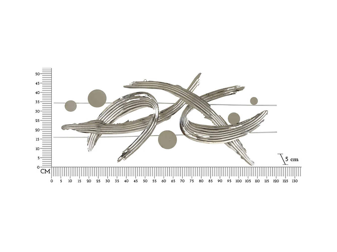 3D Metalen Decoratie Abstract 1, Zilver, 121x5x52 cm, Epikasa
