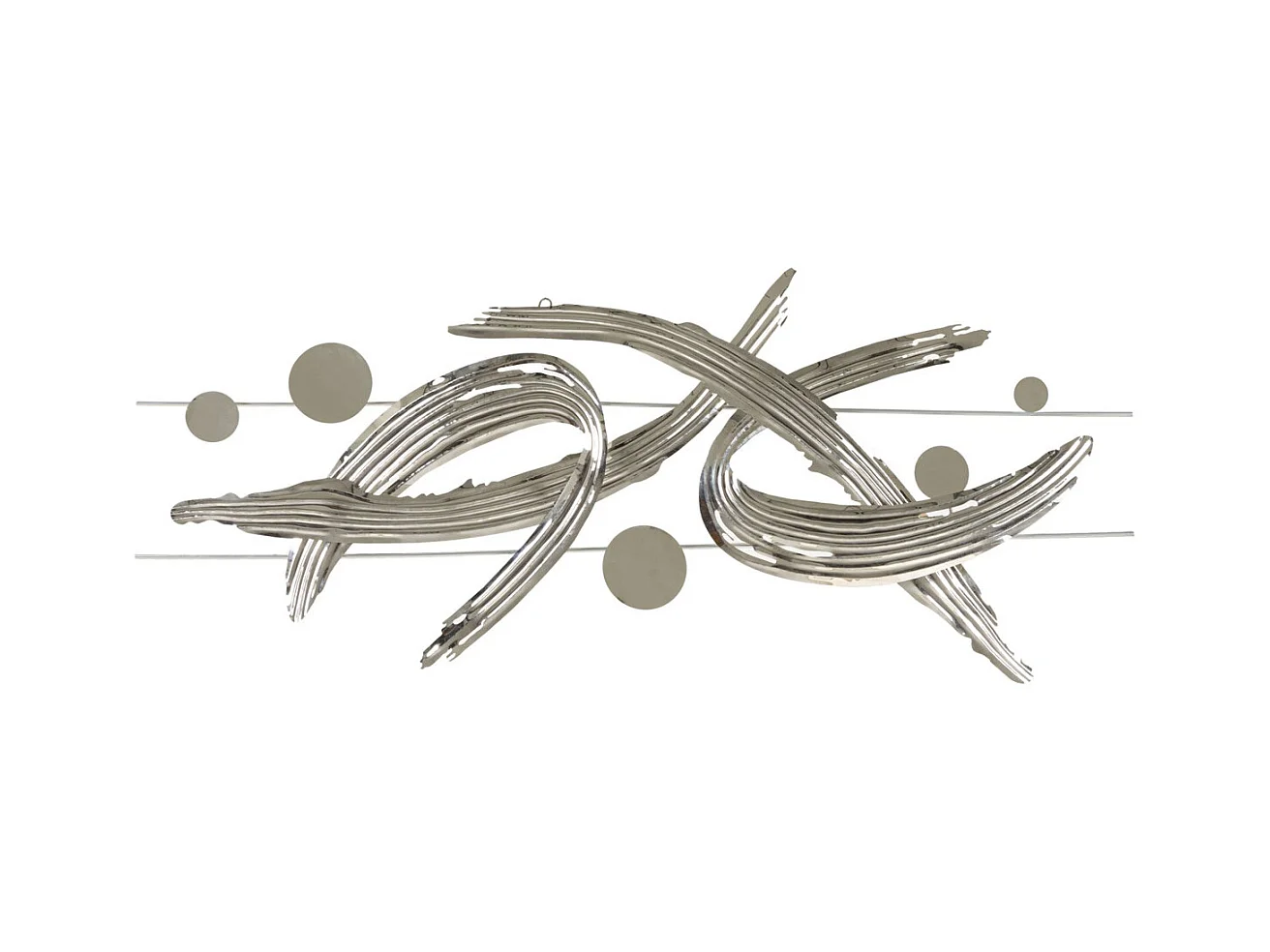 Décoration 3D en Métal Abstrait 1, Argent, 121x5x52 cm, Epikasa
