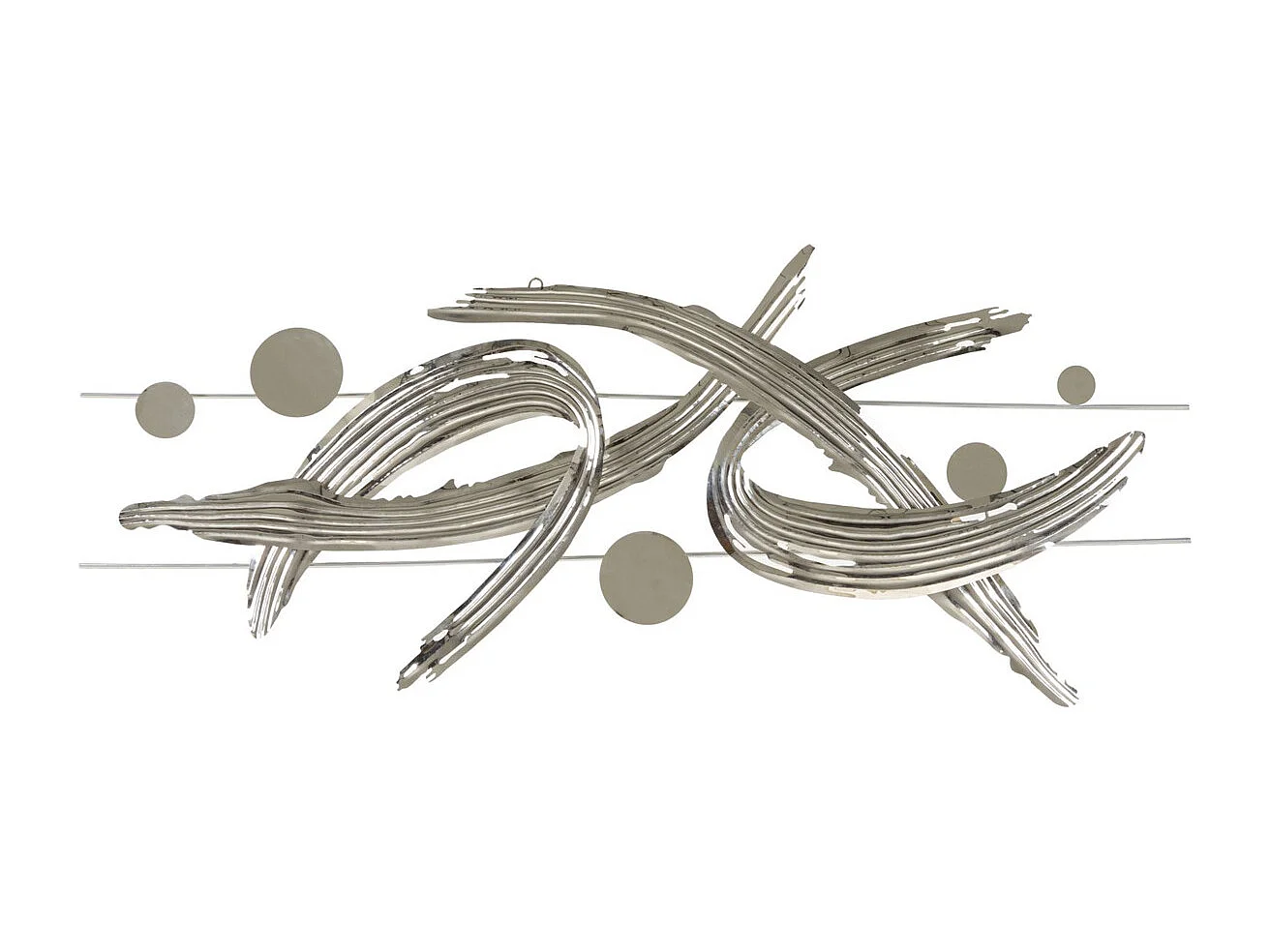 Décoration 3D en Métal Abstrait 1, Argent, 121x5x52 cm, Seven Design