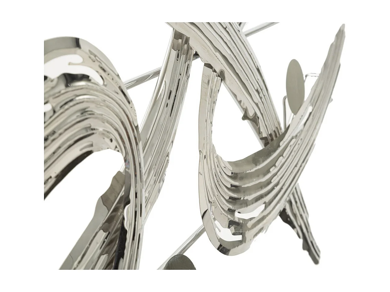 Décoration 3D en Métal Abstrait 1, Argent, 121x5x52 cm, Seven Design