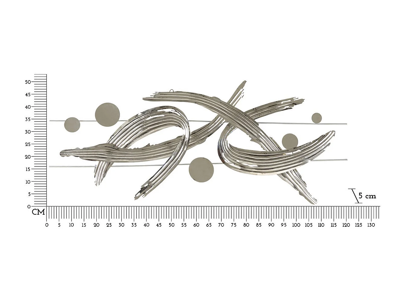 Décoration 3D en Métal Abstrait 1, Argent, 121x5x52 cm, Seven Design