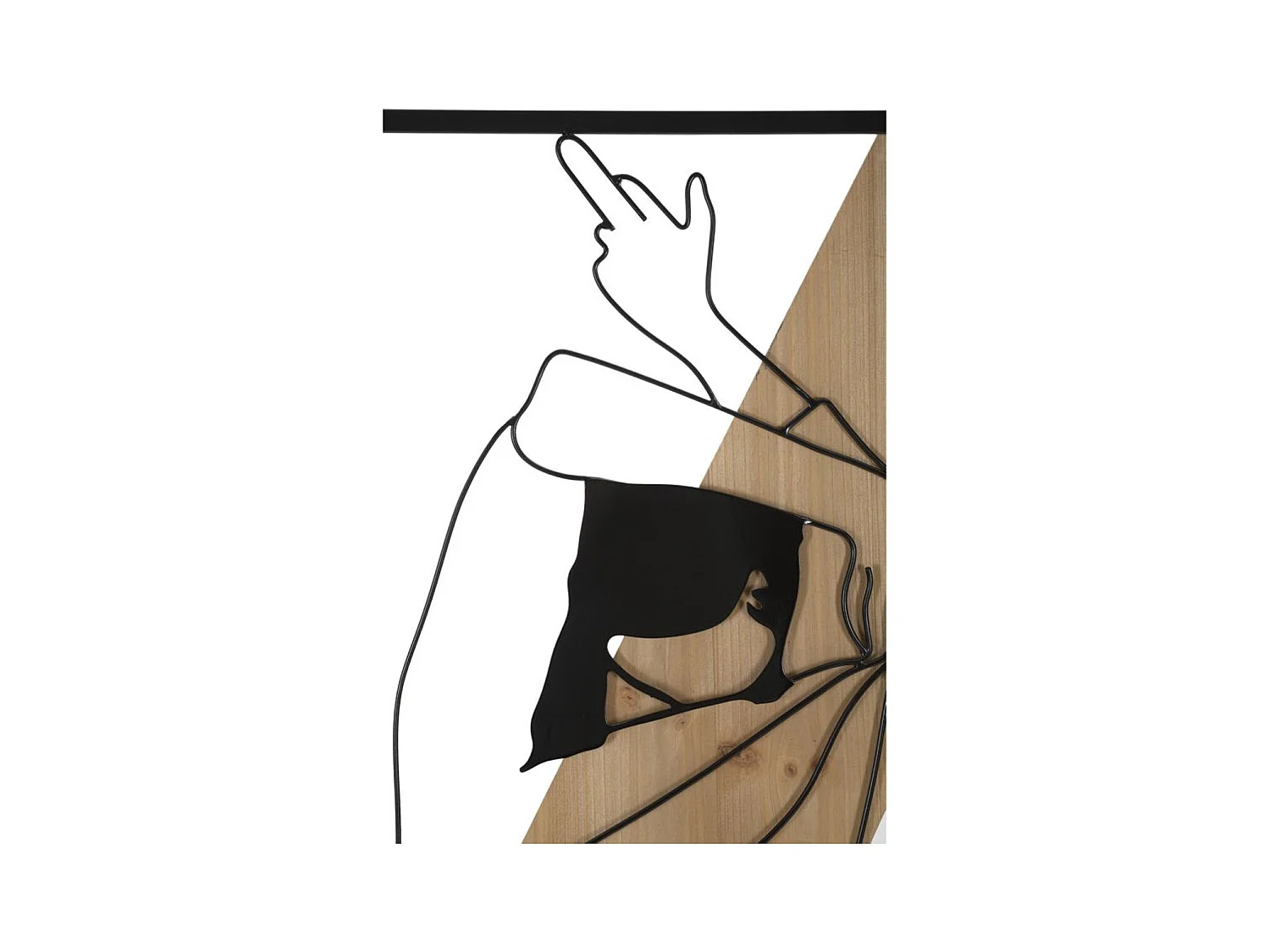 Decoração em Metal e Madeira Corpos 8, Castanho, 50x2x90 cm, Epikasa