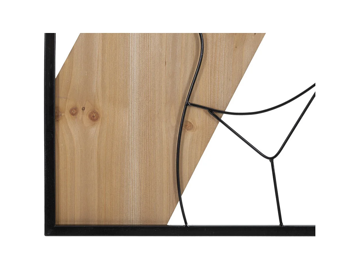 Decoração em Metal e Madeira Corpos 8, Castanho, 50x2x90 cm, Epikasa