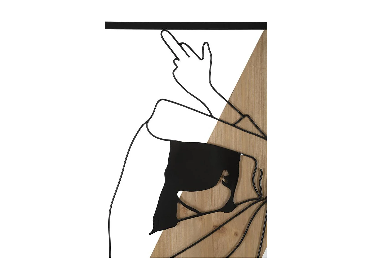 Décoration en Métal et Bois Corps 8, Marron, 50x2x90 cm, Seven Design