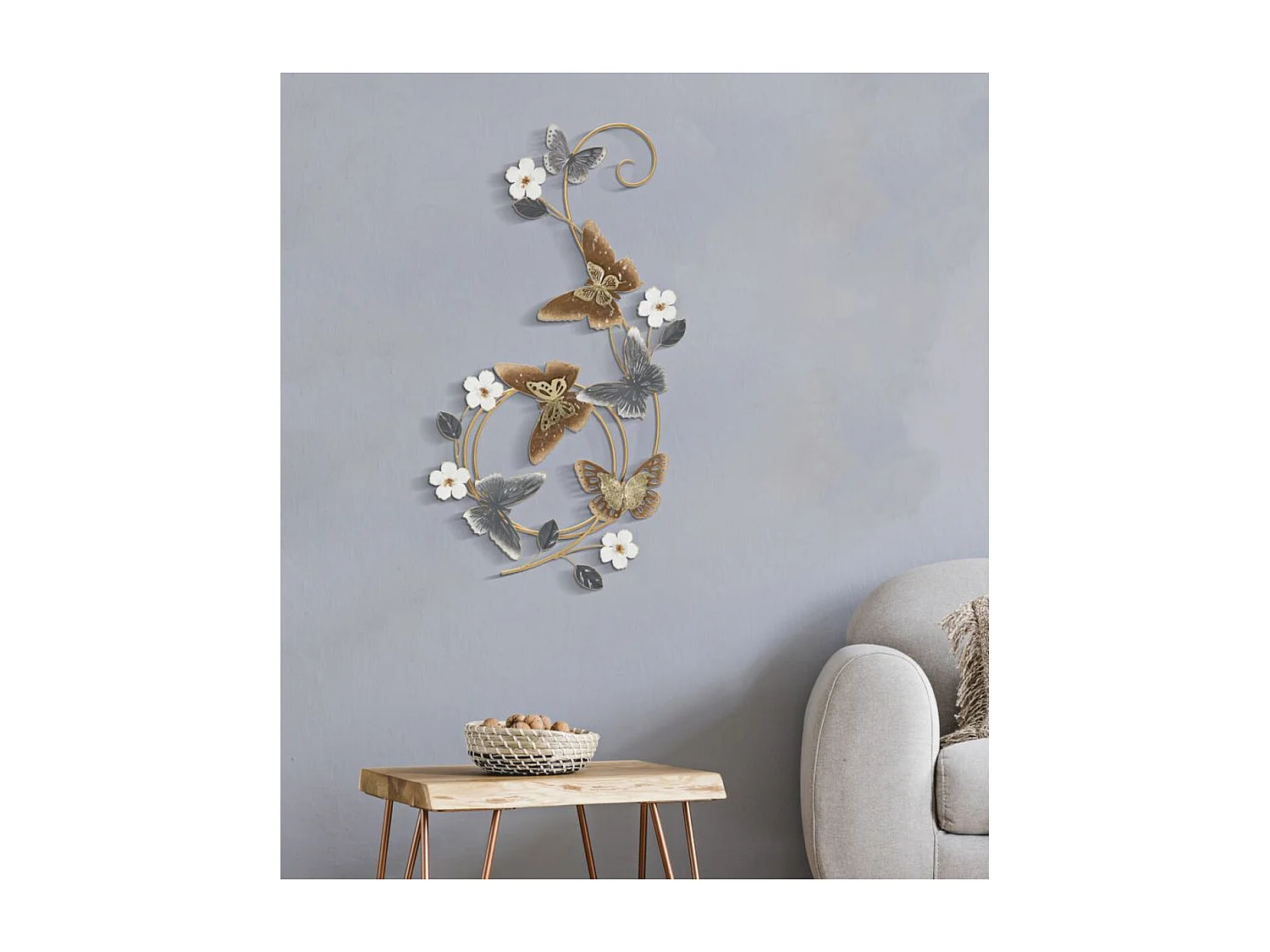 Metalowa Dekoracja 3D Motyl 14, Wielokolorowy, 45,1x5,1x87,6 cm, Seven Design