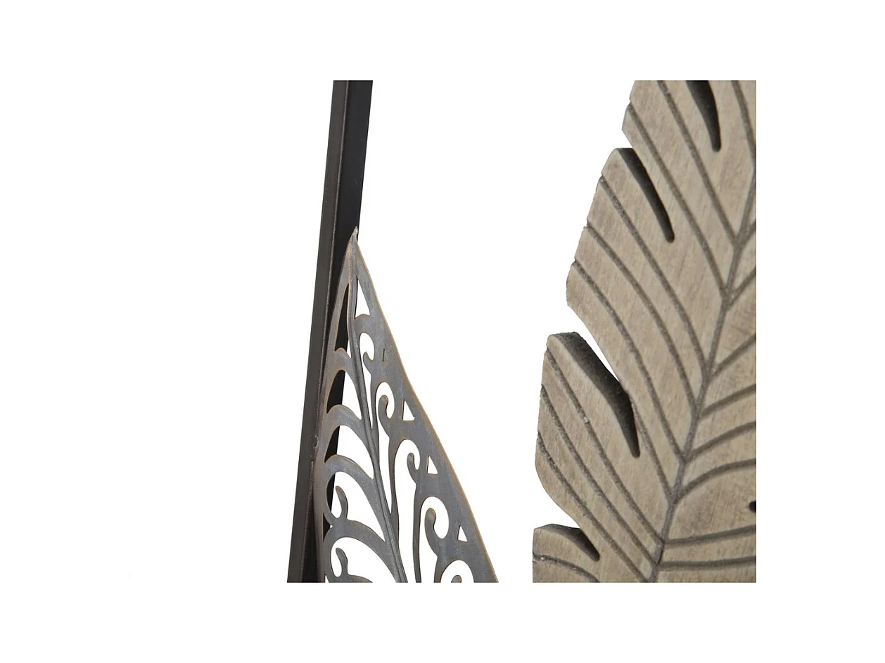 Décoration 3D en Métal Feuille 53, Or, 30,5x1,9x91 cm, Seven Design