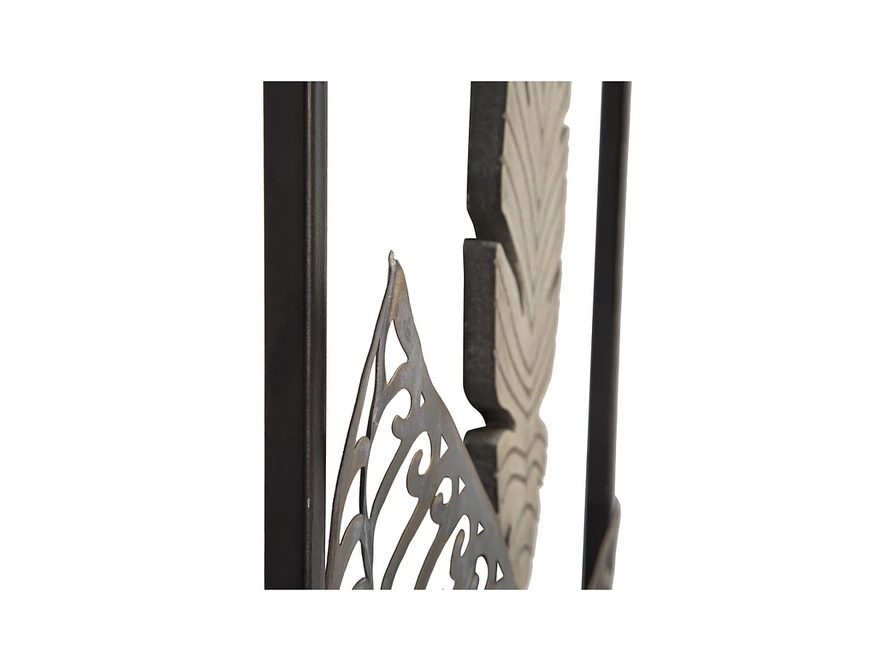 Décoration 3D en Métal Feuille 53, Or, 30,5x1,9x91 cm, Seven Design