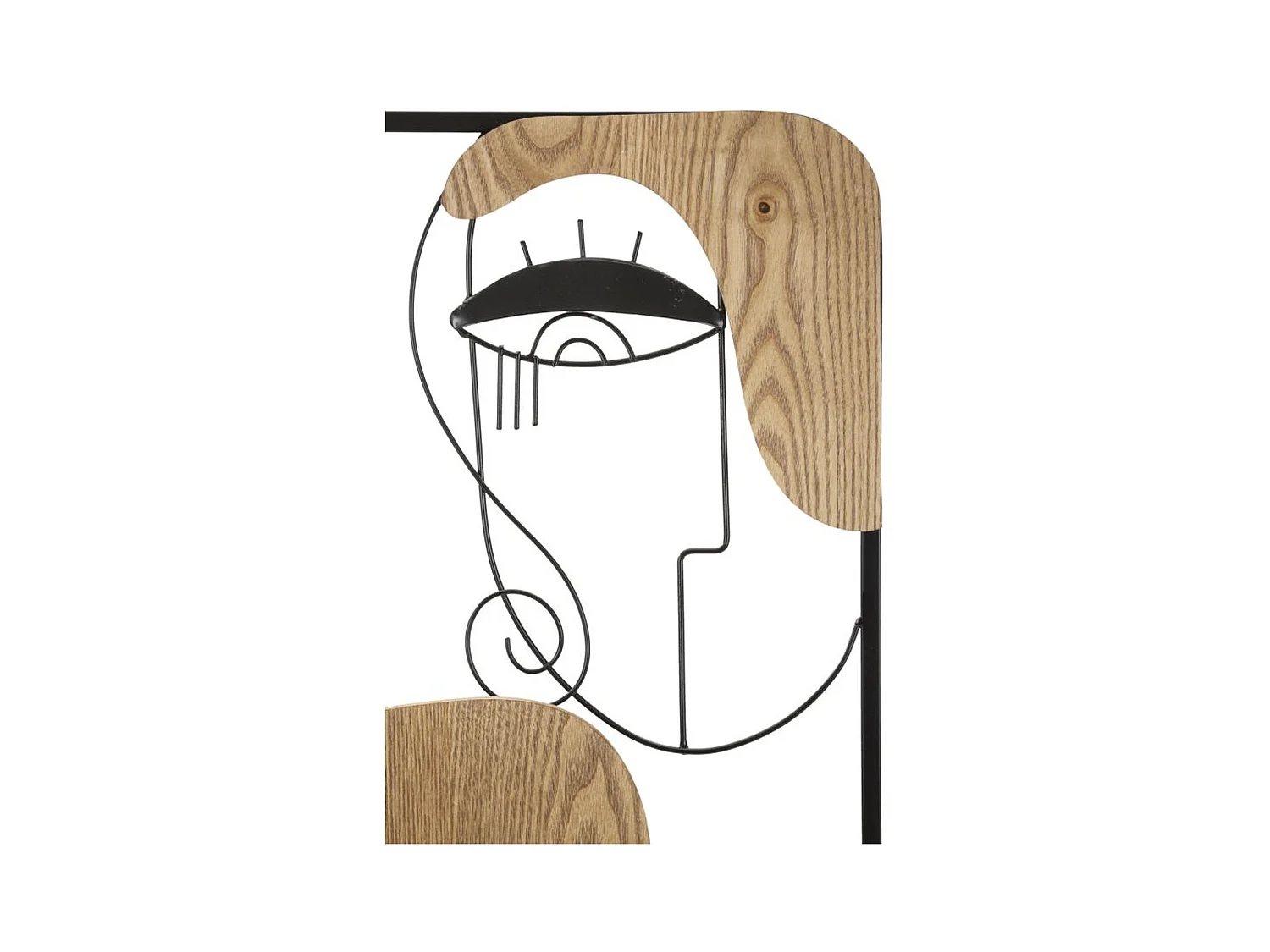 Dekoracja z Metalu i Drewna Wizjer 1, Brązowy, 38x2x89,5 cm, Epikasa