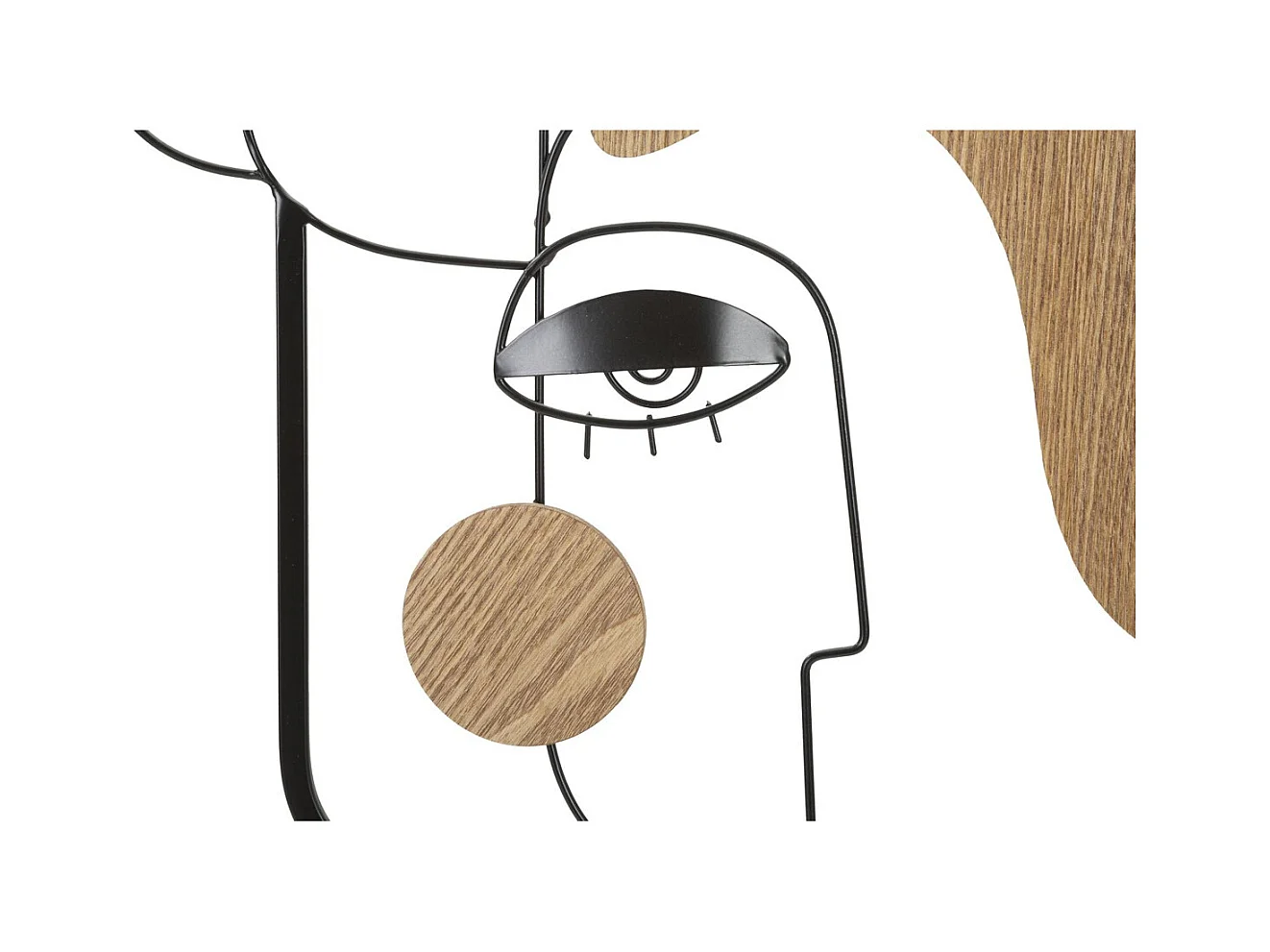 Dekoracja z Metalu i Drewna Wizjer 1, Brązowy, 38x2x89,5 cm, Epikasa