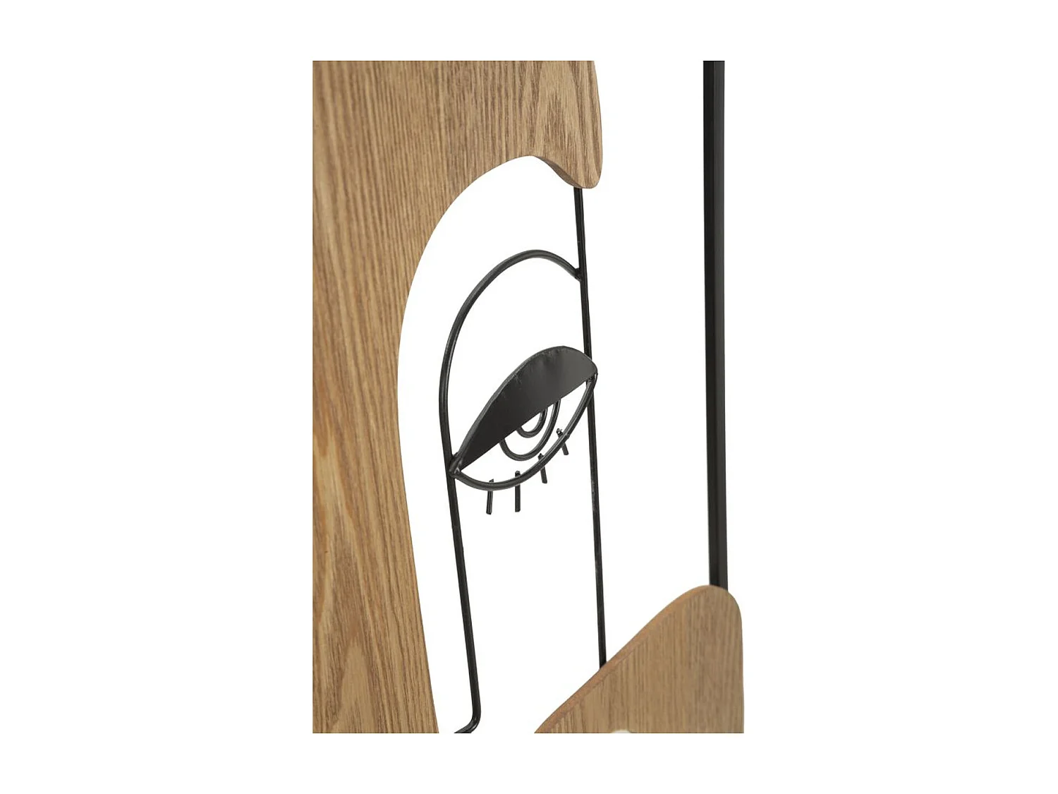 Décoration en Métal et Bois Visages 1, Marron, 38x2x89,5 cm, Seven Design