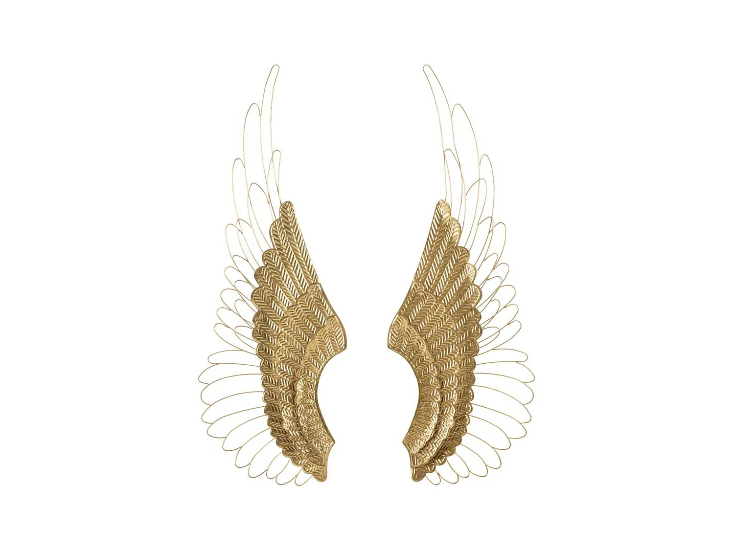 Décoration 3D en Métal Ailes 2, Or, 37x3x105,5 cm, Seven Design